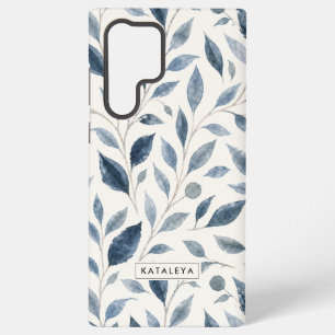 Blue Leaf Personalized  Samsung Galaxy Case