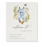 Blue Leafy Foliage Boy Clothes Baby Shower Welcome