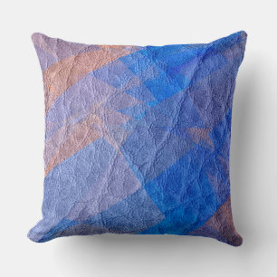 Blue Leather #2 Throw Pillow