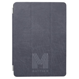 Blue Leather Bold Monogram Masculine Case-Mate iPh iPad Air Cover