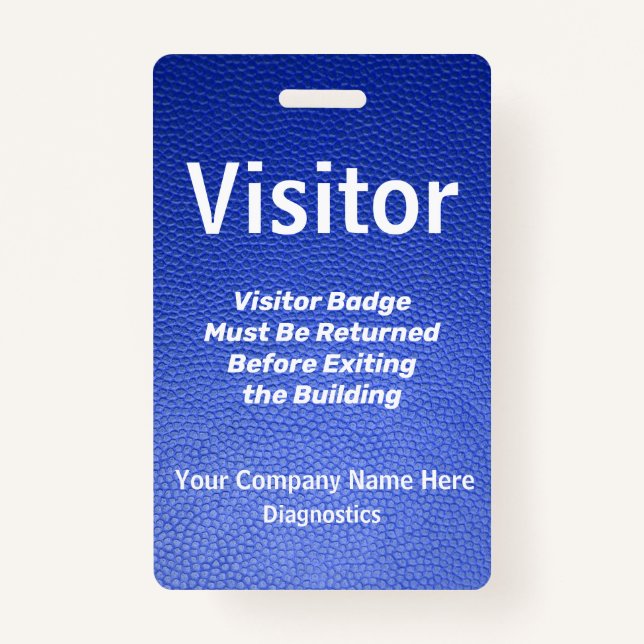 Blue Leather Design Visitor Pass Badge (Front)