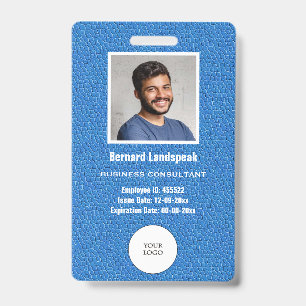Blue Leather & Employee Photo & Logo Badge