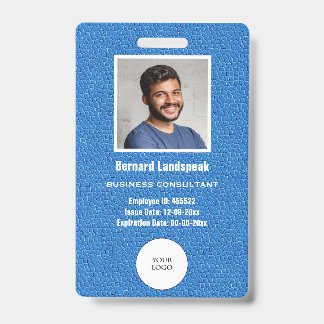 Blue Leather & Employee Photo & Logo Badge