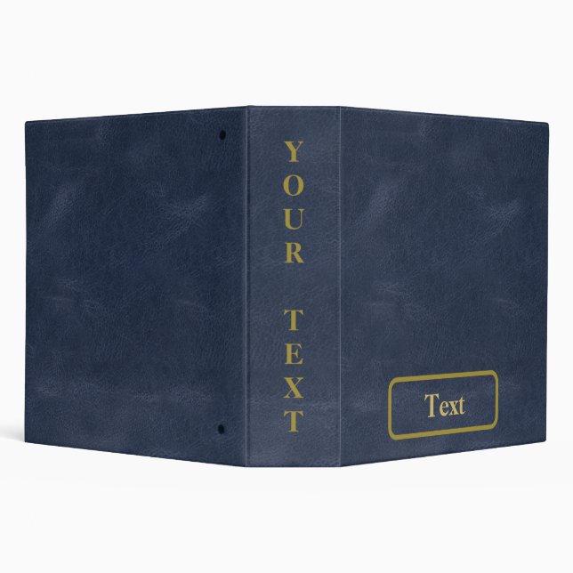 Blue Leather Gold Text and Frame Binder (Background)