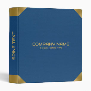 Blue Leather image print with gold accents Binder