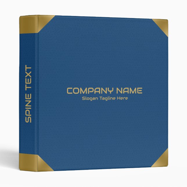 Blue Leather image print with gold accents Binder (Front/Spine)