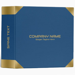  Blue leather image print with gold accents Binder