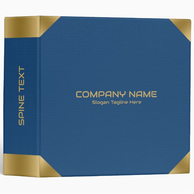  Blue leather image print with gold accents Binder (Front/Spine)