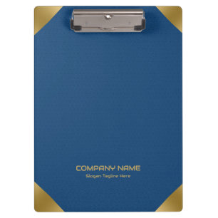 Blue leather image print with gold accents clipboard