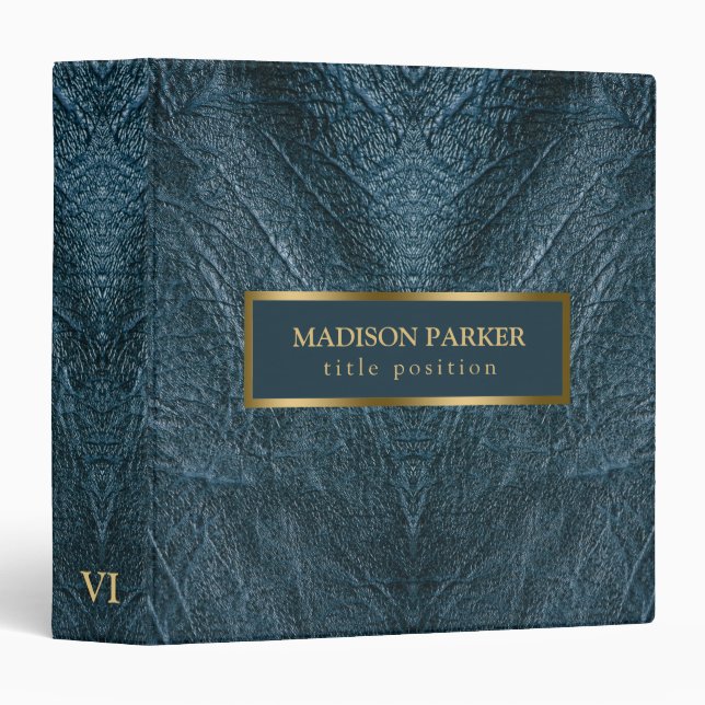 Blue Leather Look Binder (Front/Spine)