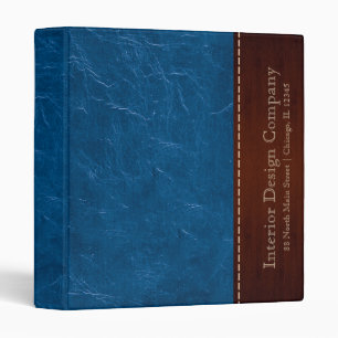 Blue leather look binder