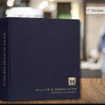 Blue Leather Luxury Gold Initial Logo Binder<br><div class="desc">Designed for Estate Planners and Law and Legal firms. This binder is ideal for organizing your client's portfolio information.</div>
