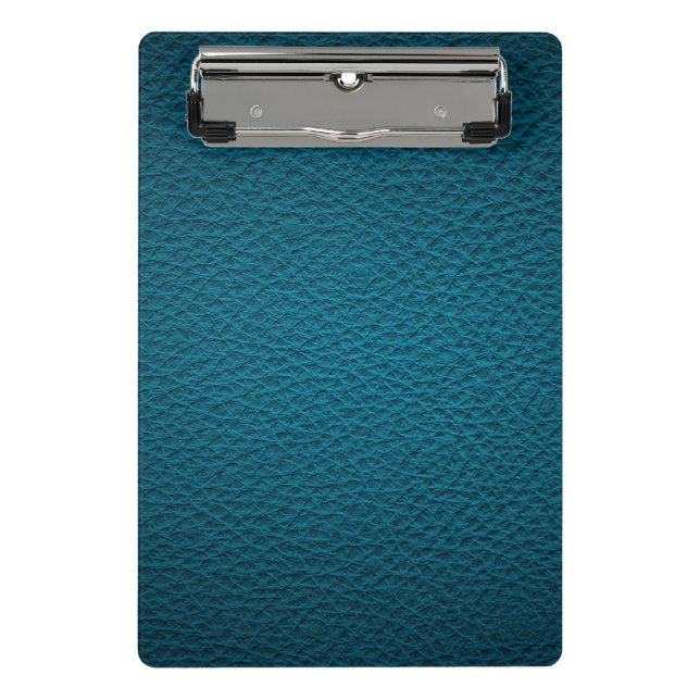 Blue leather  mini clipboard (Front)