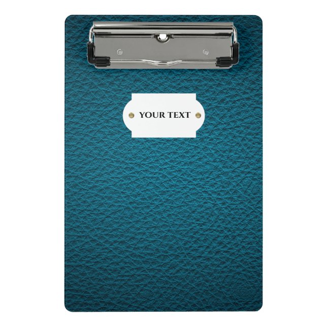 Blue leather  mini clipboard (Front)