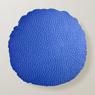 Blue leather skin texture skin round pillow