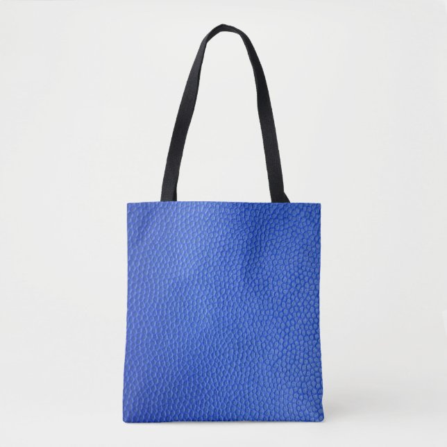 Blue leather skin texture skin tote bag (Front)