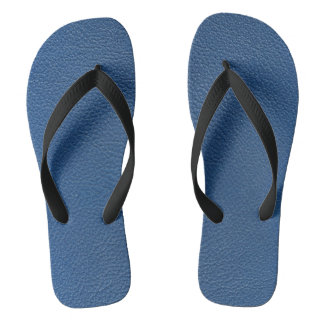 blue leather style flip flops
