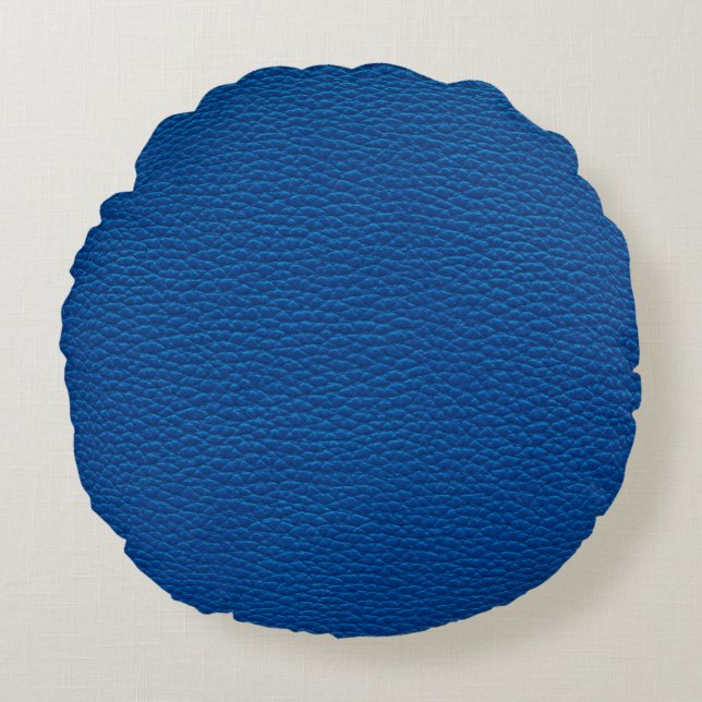 blue leather texture backgroundleather,blue,textur round pillow (Front)