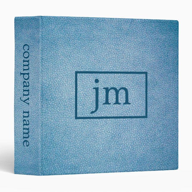Blue leather texture customer design binder (Front/Spine)