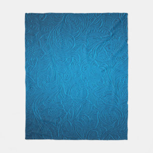 Blue leather texture fleece blanket