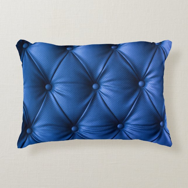 Blue Leather Texture: Luxurious Background Accent Pillow (Front)
