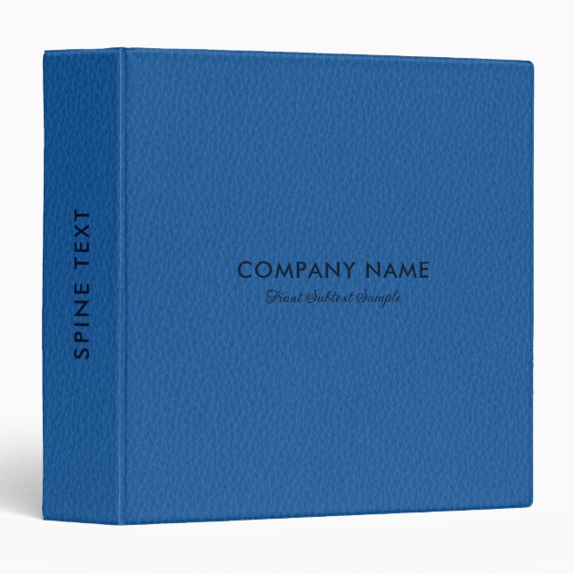 Blue Leather Texture Print Binder (Front/Spine)