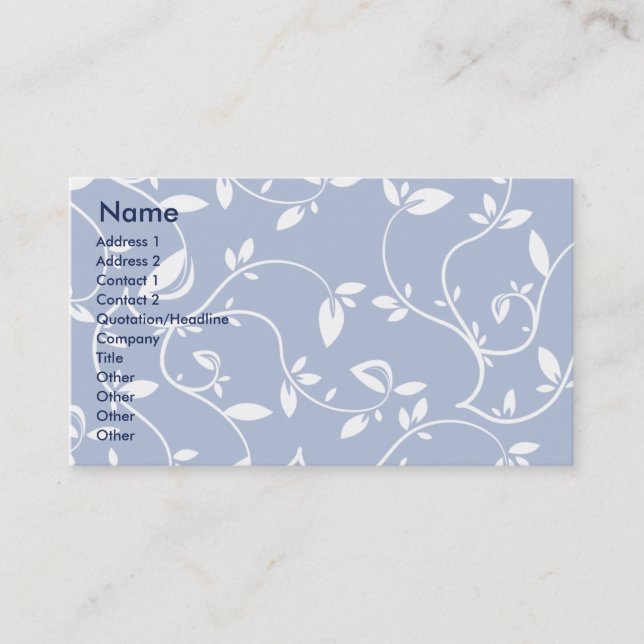 Blue Leaves - Business Card (Front)