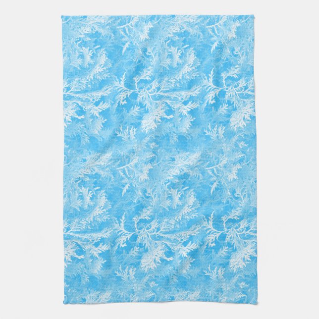 Blue Leaves Kitchen Towel (Vertical)