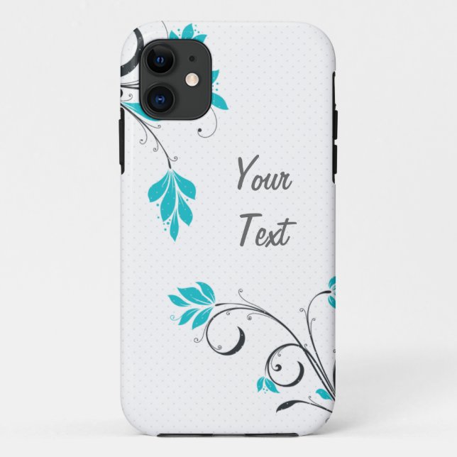Blue Leaves - Personalize Case-Mate iPhone Case (Back)