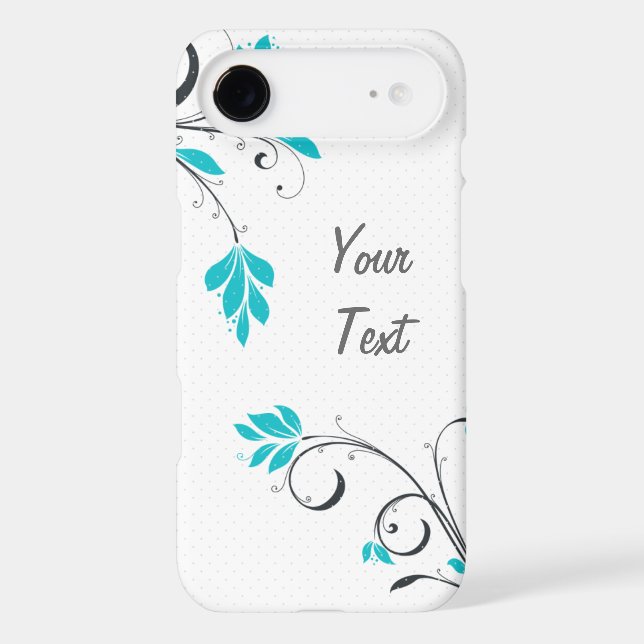Blue Leaves - Personalize Case-Mate iPhone Case (Back)