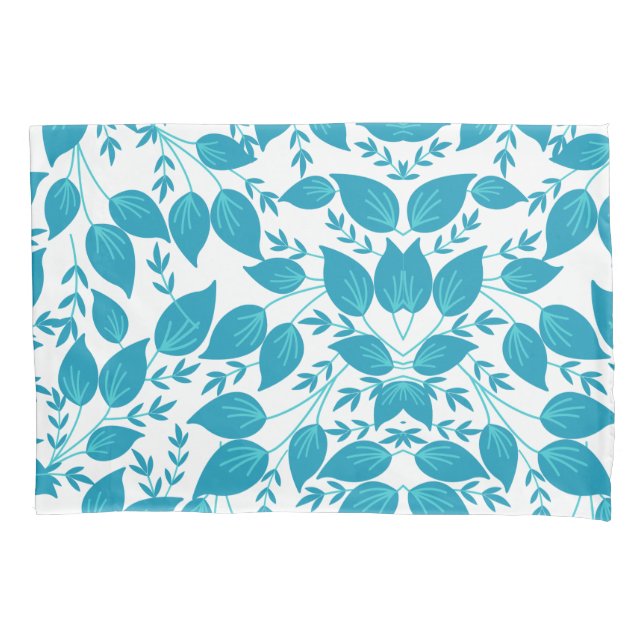 Blue Leaves Pillowcase (Front)