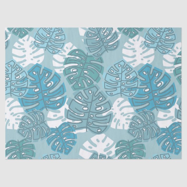 blue leaves tissue paper (Front)