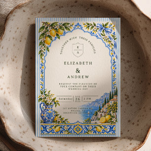 Blue Lemon Amalfi Coast Wedding Invitation