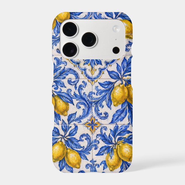 Blue Lemon Azulejo Tile (Back)