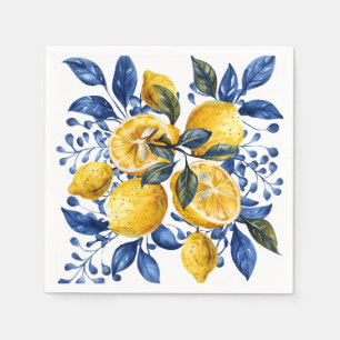 Blue Lemon Citrus Summer Napkin