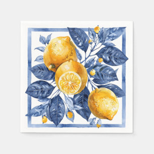 Blue Lemon Citrus Summer Napkin