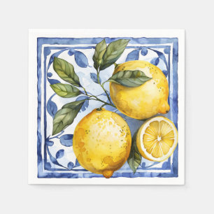 Blue Lemon Citrus Summer Napkin
