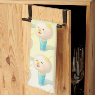Blue Lemon Float: Smiling Bichon Cotton Candy Kitchen Towel