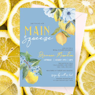 Blue Lemon Found Her Main Squeeze Bridal Shower Invitation