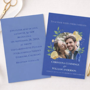 Blue Lemon Garden Wedding Invitation
