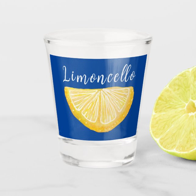 Blue Lemon Limoncello Custom Shot Glass (Front)