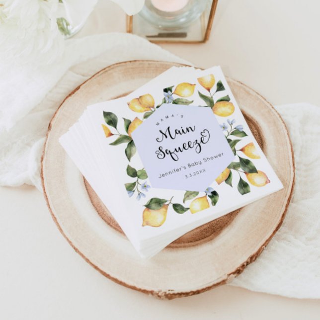 Blue lemon mamas main squeeze baby shower napkins (Creator Uploaded)