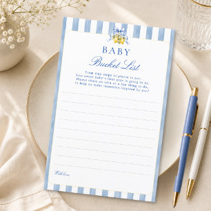 Blue Lemon Neutral Baby Bucket List Keepsake Card