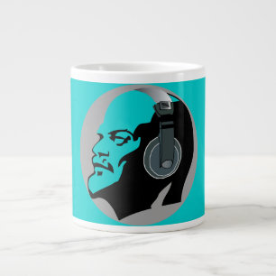 BLUE LENIN WITH FUNKY HEADPHONES LARGE COFFEE MUG
