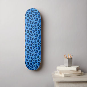 Blue Leopard Animal Print Skin Pattern Skateboard