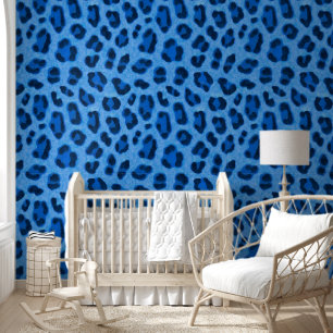 Blue Leopard Animal Print Skin Pattern Wallpaper