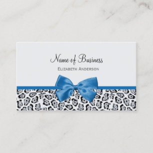 Blue Leopard Bow Boutique Business Card