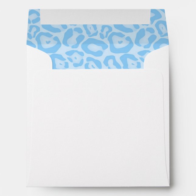 Blue Leopard Cheetah Print Safari Invitation Envelope (Back (Bottom))