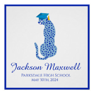 Blue Leopard Graduation Edition Poster