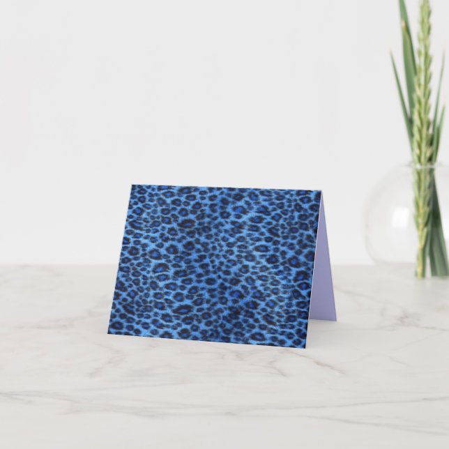Blue Leopard Note Card (Front)